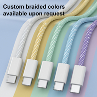 Câble de données USB-C PD 60W en nylon OEM, câble de charge rapide 3A, vente en gros pour iPhone 17 Air 16 15 Plus Pro