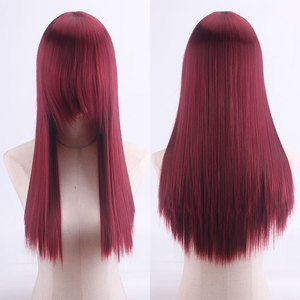 วิกผมคอสเพลย์แบบยาวตรง หลายสี ทรงผมแสกข้าง ยาว 60 ซม. พร้อมตาข่ายสีชมพู ใช้ได้หลากหลายโอกาส - Product Image 3