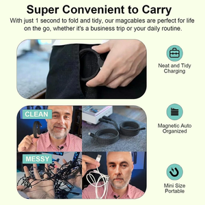 Câble de charge rapide magnétique 65W USB C à C pour <span class=keywords><strong>iPhone</strong></span> 15 Macbook & Samsung Veste en nylon Fil de charge rapide pour ordinateurs portables - Product Image 3