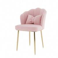 Chaise de salle à manger moderne en velours, tabouret coquille avec dossier et pieds dorés pour chambre de fille, appartement, hôtel