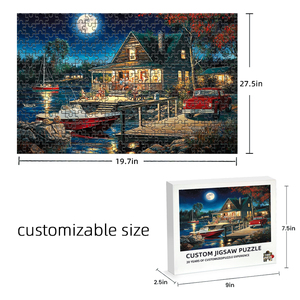 Rompecabezas de Cartón Personalizado con Impresión de Cabaña al Aire Libre, Rompecabezas de Paisaje de 500/1000 Piezas para Adultos - Product Image 6