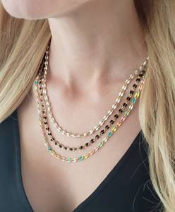 Cadena de cable Rolo multicolor al por mayor, joyería esmaltada, cadena con clip de acero inoxidable y oro de 18 quilates para la fabricación <span class=keywords><strong>permanente</strong></span> de collares - Product Image 5