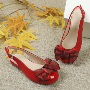 Venta al por Mayor de Zapatos Planos de Ballet con Lazo Rojo, Estilo Princesa, Punta Cerrada, para Niñas - Product Image 4