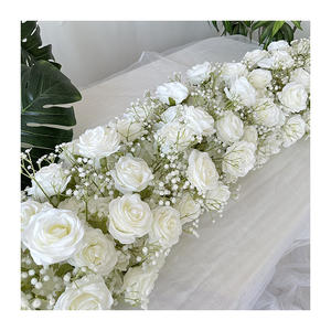 Composition florale artificielle <span class=keywords><strong>de</strong></span> roses blanches CQ61 pour Noël, Pâques, fêtes, mariages, centres <span class=keywords><strong>de</strong></span> table floraux, décorations - Product Image 5