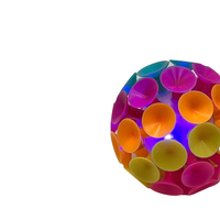Balle sensorielle LED lumineuse en silicone à ventouse scintillante pour enfants, jouet anti-stress unisexe à partir de 5 ans, idéal pour les fêtes
