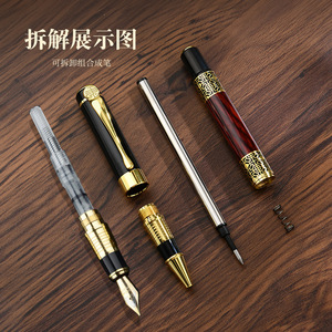 Pluma Estilográfica Metálica Estilo Chino con Punta de Acero Inoxidable, Portátil, para Negocios, Set de Regalo, Venta al Por Mayor - Product Image 2