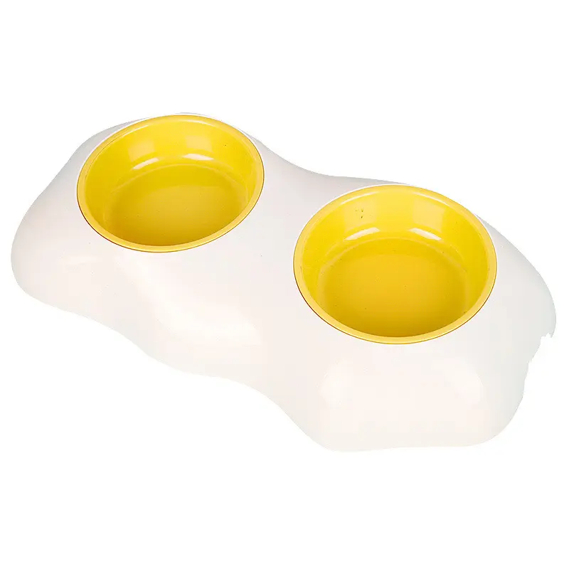 새로운 애완 동물 달걀 노른자 더블 그릇 플라스틱 안티 팁 애완 동물 먹는 단일 그릇 애완 동물 그릇 고양이