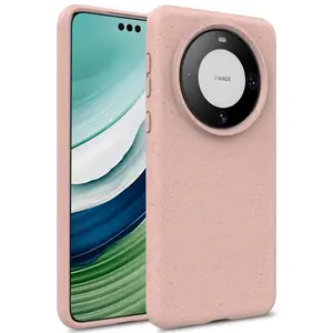 For Huawei Mate 60 Pro+ Wheat Straw Eco-friendly Degradable Soft Silicone Case For Huawei Mate 60 Solid Color Matte Cover Shell