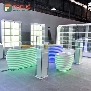 Tall Smoke Shop Display Cabinet Wood Glass Showcase Counter LED Lighting Tobacco Display Cabinet - Product Image 6