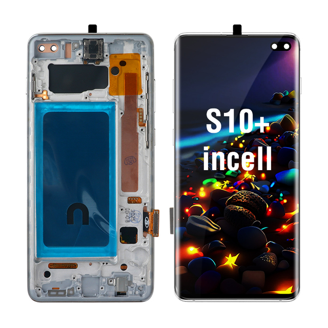 Incell Display Screen LCD for Samsung S10 Plus No Fingerprint Sensor Mobile Phone Replacement Lcds with Frame