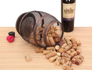 Porta Tappi di Sughero Rustico a Forma di Botte di Vino con Contenitore per Tappi, per Decorazioni Domestiche e Feste - Product Image 6