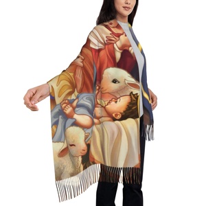 Jesus dài in khăn Pashmina khăn choàng khăn quàng cổ và khăn choàng phụ nữ ấm áp mùa đông ấm áp Cashmere khăn autres echarpes ET CHA - Product Image 6
