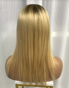 <span class=keywords><strong>Perruque</strong></span> sans colle en dentelle frontale avec dessus en soie de qualité supérieure, 100 % cheveux humains Remy, entièrement faite à la main, cuticules alignées, perruques médicales en silicone pour femmes atteintes d'alopécie - Product Image 6