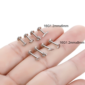 <strong>16G</strong> Stainless Steel Internally Threaded Moon Labret Piercing Lip Stud Earring Ear Stud Cartilage Tragus Ear Piercing <strong>Jewelry</strong>