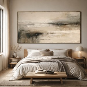 <span class=keywords><strong>Grandi</strong></span> Dipinti ad Olio Astratti <span class=keywords><strong>Moderni</strong></span> Dipinti a Mano su Tela Beige per Decorazione Soggiorno - Product Image 2