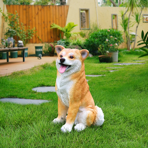 <span class=keywords><strong>Estatua</strong></span> de Perro <span class=keywords><strong>Shiba</strong></span> <span class=keywords><strong>Inu</strong></span> Realista de Resina, Figura de Animal Realista para Decoración de Interiores, Exteriores, Jardín, Césped, Patio y Hogar - Product Image 4