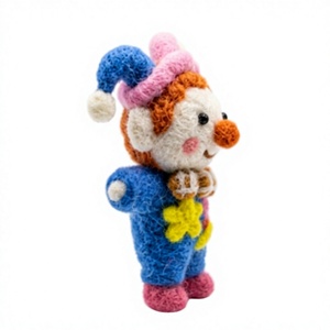 Handmade Felt Wool Eco-Friendly Clown Doll <b>Christmas</b> <b>Decoration</b> <b>Small</b> Cartoon Indoor Wall Hanging Ornament - Product Image 3
