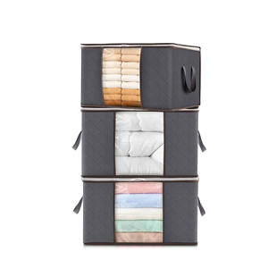Large Capacity Foldable Quilt <b>Storage</b> Bag Thickened Fabric Square <b>Storage</b> Boxes for Household Wardrobe <b>Storage</b> - Product Image 1