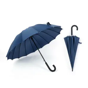 Wholesale Windproof Hotel Umbrella Double Layer Umbrella Folding handler fiberglass ribs