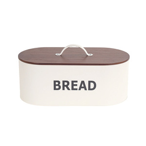 Bread Box With <b>Bamboo</b> Lid Metal Storage <b>Container</b> For Kitchen Bread Keeper - Product Image 2