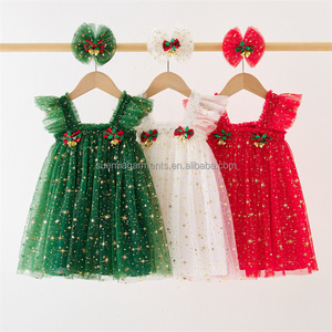 Robes et débardeurs pour enfants, style personnalisé, faible MOQ, motif étoile de Noël, pour bébés et tout-petits - Product Image 1