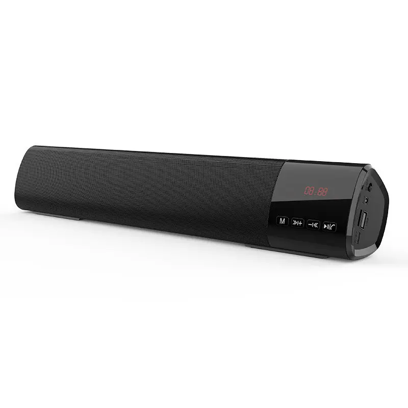 shenzhen 2020 outdoor rechargeable blue tooth black music soundbar speaker with subwoofer tv sound bar wireless with rohs
