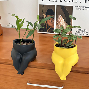 Vase en résine au design créatif et original, écologique et durable, en forme de jambe de fesseux, pour la décoration de la maison et du jardin, pots et jardinières à fleurs - Product Image 2