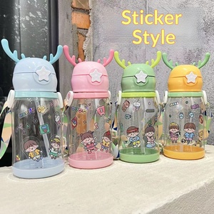 Nuova Tazza con Cannuccia per Bambini a Forma di Cartone Animato, Grande Capacità, Ecologica, con Tracolla, Regalo per Studenti, Uso Esterno, Vendita all'Ingrosso - Product Image 4