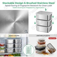 Contenants alimentaires modulaires en acier inoxydable anti-fuite, boîtes à lunch empilables de qualité alimentaire 304 pour la préparation des repas