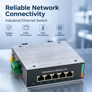 Switch Ethernet industriel non géré 5 ports Gigabit 10/100/1000 Mbps RJ45 à montage sur rail DIN IP40 en alliage d'aluminium sans ventilateur pour usine - Product Image 1