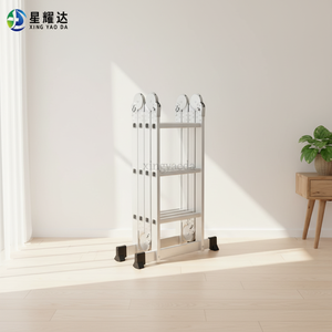 Échelle télescopique en aluminium multi-positions à 4 marches de 4,7 m |   Capacité de charge lourde de 150 kg |   Verrouillage automatique |   Certifié EN131 |   Maison industrielle - Product Image 2