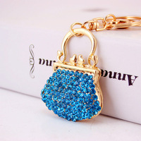 Porte-clés mini sac à main en strass scintillant, breloque de sac à dos en cristal étincelant avec fermoir cœur, cadeaux de Saint-Valentin