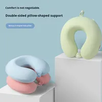 Oreiller de voyage en forme de U personnalisable avec logo, en soie glacée et mousse à mémoire de forme, portable, confortable, à récupération lente, pour l'été et les voyages en avion