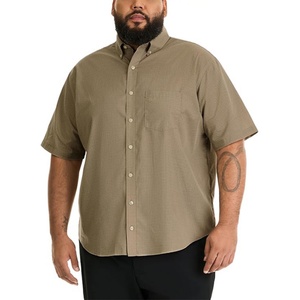Camisa de Manga Corta para Hombre, Tallas Grandes, Transpirable, Cuello Alto, Sin Arrugas, con Botones, Estampado a Cuadros, Logotipo Personalizado, Impresión por Serigrafía ODM - Product Image 1