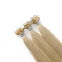 Extensions de cheveux humains vierges de couleur naturelle, pointes nano, extensions de cheveux européens, 100 mèches