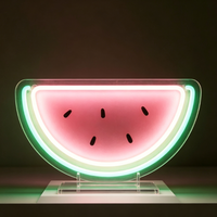 Enseigne néon LED en acrylique motif pastèque avec base, lampe de bureau, décoration murale pour café, salon de thé, chambre à coucher, publicité