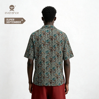 Chemise imprimée rétro pour homme, 144 cm, mélange de nylon, style cubain, pour l'été et les vacances à la plage