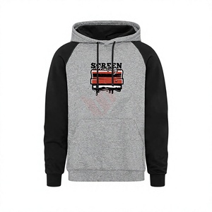 Sweat-shirt à capuche décontracté pour homme, imprimé graphique, en coton tricoté, à manches longues, avec poche kangourou - Product Image 1