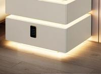 Table basse mini design moderne avec lumière LED, recharge sans fil, tiroir de refroidissement, meuble intelligent pour la maison, réfrigérateur de chevet