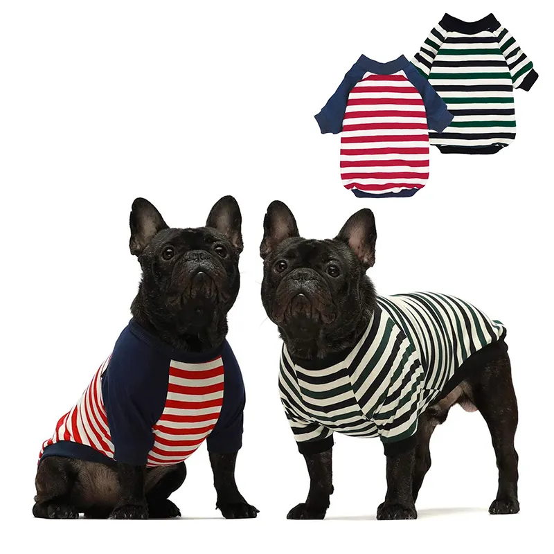באיכות גבוהה פסים צרפתית בולדוג בגדי מעצב יוקרה קיץ חיות מחמד בגדי כלב גבוהה לחיות מחמד חולצות