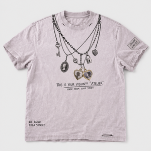 เสื้อยืด 300GSM แบรนด์สั่งทำ ผ้าคอตตอนหนานุ่ม ซักย้อมสีแบบแอซิดวอช ทรงโอเวอร์ไซส์ ครอป ทรงบ็อกซี่ ประดับคริสตัลวิบวับ เสื้อยืดผู้ชาย - Product Image 2