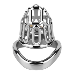 Jaula de Castidad Metálica FRRK-315A con Patrón Irregular, Apta para Principiantes, Jaula de Acero Bloqueable para Hombres Gay, Mejora Intensa de la Abstinencia - Product Image 3