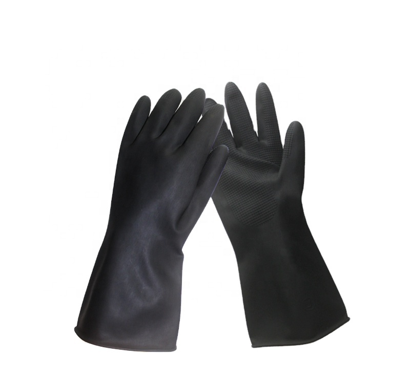 hot sale multi-purpose industrial latex gloves black industrial