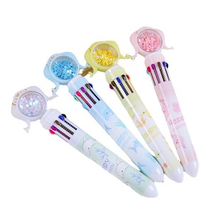 Pennarello Educativo per Bambini a Forma di <span class=keywords><strong>Delfino</strong></span>, 10 Colori, Retrattile, con Paillettes, Multicolore, per Diari Creativi - Product Image 1
