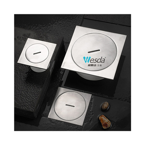 Wesda phòng tắm có thể điều chỉnh tầng cleanout dày lên vuông vòi hoa sen xả Bìa kiểm tra cổng thoát nước Sàn thép không gỉ - Product Image 1