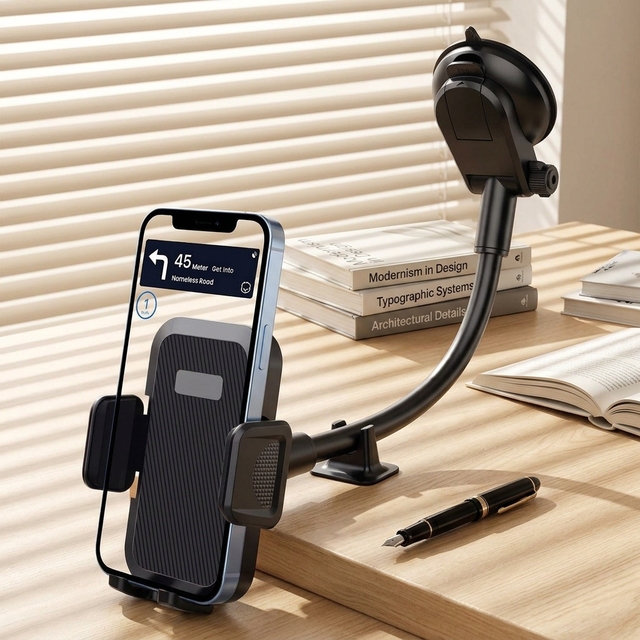 Car Mount Flexible Long Arm Suction Cup Dashboard Windshield GPS Navigation Driving Universal Phone Holder
