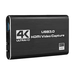 थोक 4k 1080p hdmi के यूएसबी वीडियो पर कब्जा कार्ड-USB3.0 HDMI 4K वीडियो पर कब्जा कार्ड HDMI यूएसबी खेल पर कब्जा करने के लिए डिवाइस 1080P 60FPS रिकॉर्ड लाइव स्ट्रीम प्रसारण MICinput के साथ