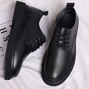 Men's Formal Black Leather Lace up Loafers Spring Big-Toe Business Casual Dress Shoes with Lace-Up Soft Soles & Non-Slip Design - Product Image 1