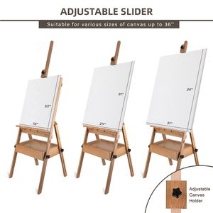 JQ Vente en gros Support de sol pliant en bois Aquarelle Extérieur Croquis Art Chevalet Chevalet Stand Peinture à l'huile Chevalet <span class=keywords><strong>pour</strong></span> Peinture - Product Image 4