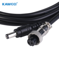 CPC perakitan kabel 14 Pin cangkang laki-laki colokan AMP ke GX12-2 PIN perempuan dan barel JACK 5521 DC Jack Wring Harness